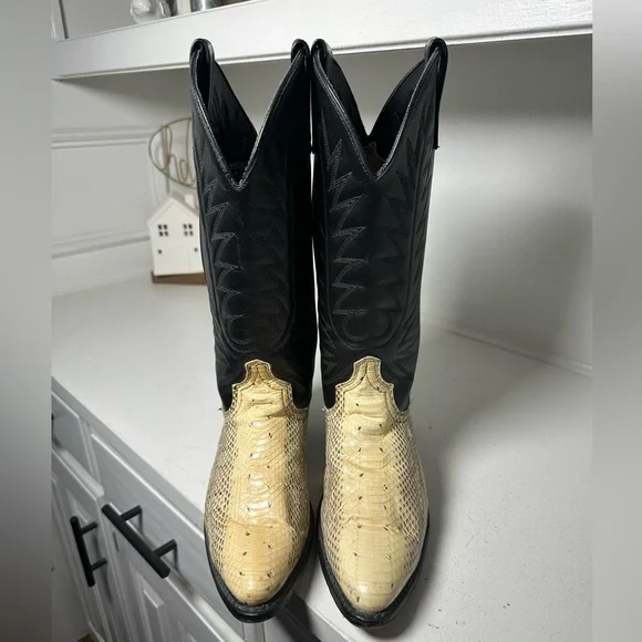 Laredo Exotic Print Cowboy Boots Mens 8D Womens 9.5 Western Snakeskin Style USA - Picture 2 of 7